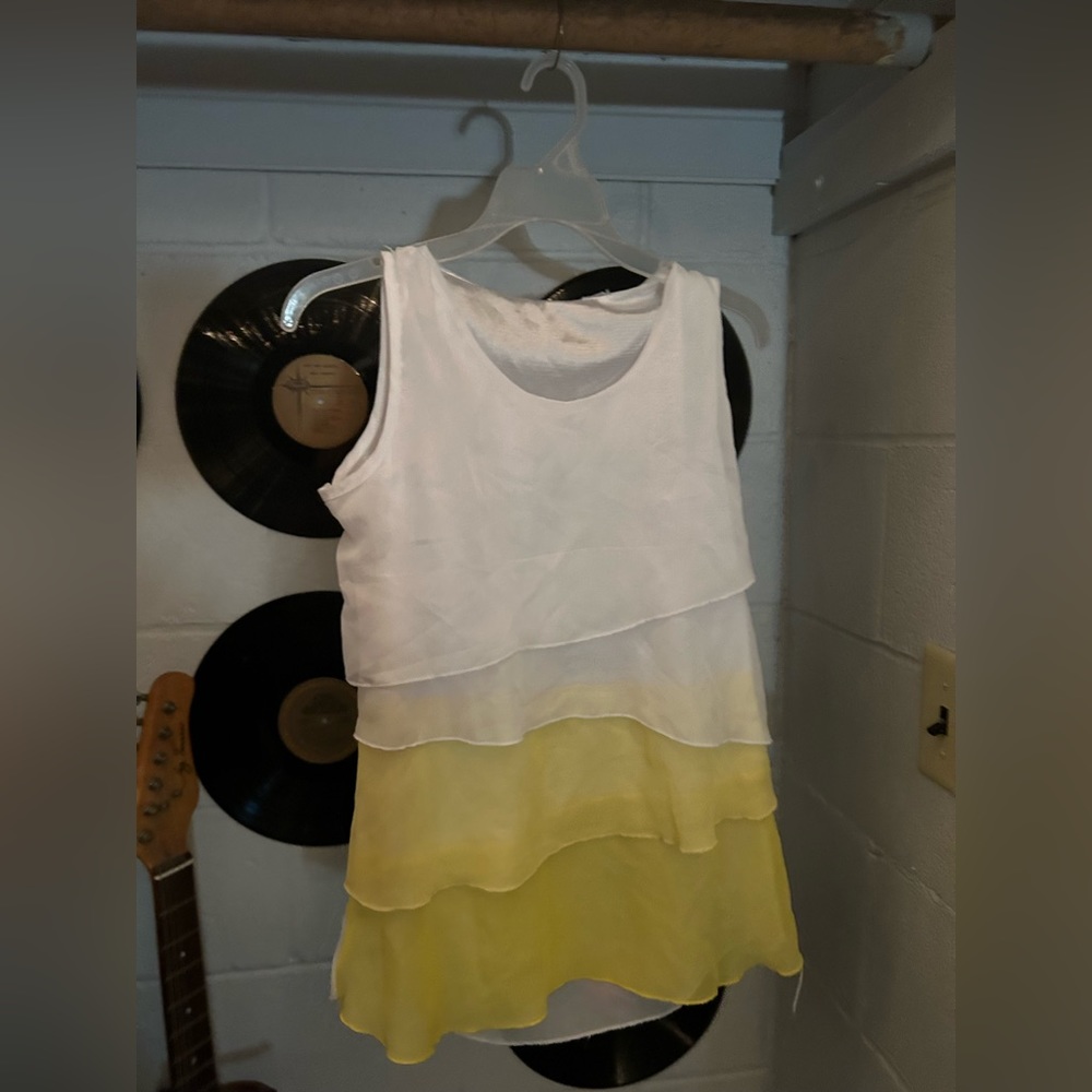 ombre white and yellow tank top
